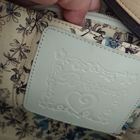 Brighton Scroll weaved straw tote purse leather - butterfly design - Picture 9 of 16